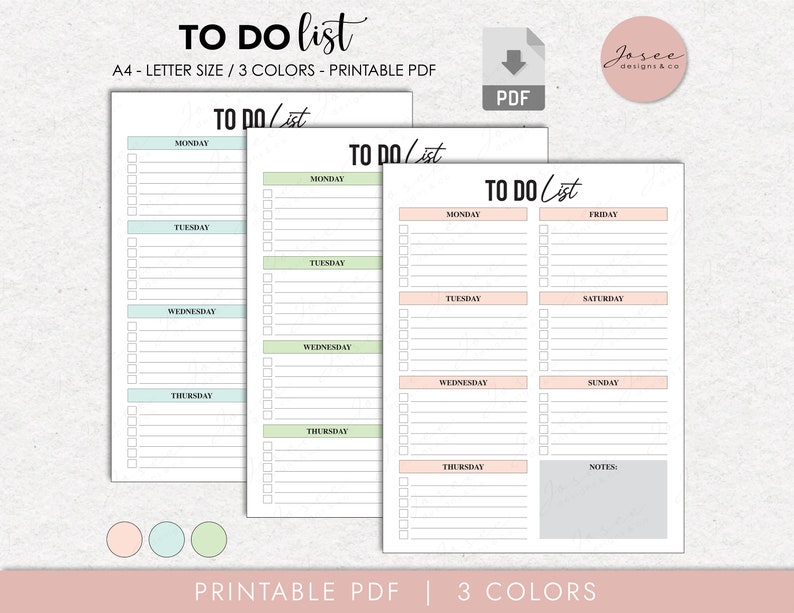 Printable to Do List, PDF Planner Checklist, Daily to Do List, Task ...