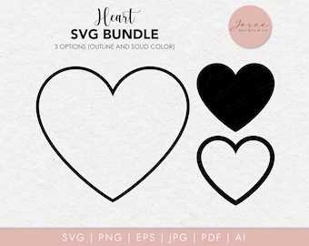 Heart svg bundle, Heart Outline Svg, Heart Svg, Heart Outline Clipart, Valentine's Day Heart Svg, Love Svg, Heart PNG, Instant download