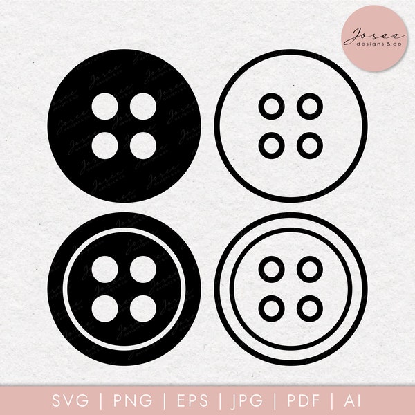 Sewing Button Svg, 4 hole buttons, Seamstress Svg, Tailor Svg, Button svg, Sewing Cut Files, Vector Cut files, Button PNG, Instant download