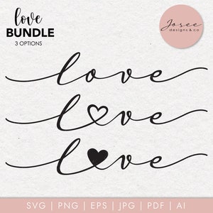 Love SVG, Love, Love Script svg, love cursive svg, Wedding svg, Valentine&#39;s Day svg, Love Hand Lettered, Cut Files, Digital DOWNLOAD