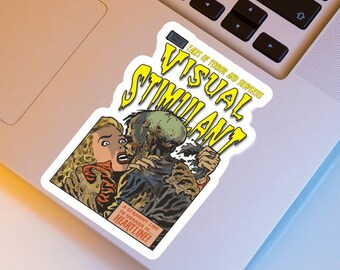 Visual Stimulant, Zombie Attack, 1940s Pinup Model, Horror Comic, Zombie, Old School Style, Comic Book Art, Die Cut Sticker