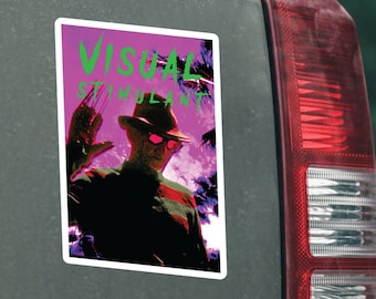 Visual Stimulant, Trippy, Freddy Krueger, Nightmare On Elm Street, Horror, Holographic, Die Cut Sticker