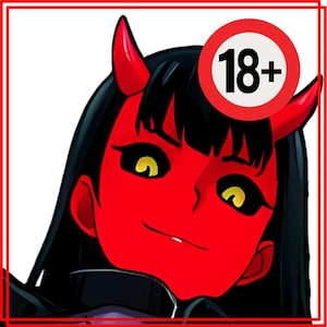 Visual Stimulant, Sexy Anime Succubus In Coat, Sexy Tiefling, Anime Demon Girl Wearing Coat, Die Cut Sticker, nsfw 18 +