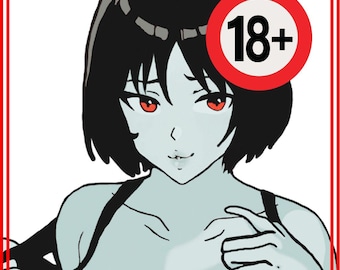 Visual Stimulant, Sexy Anime Vampire, Halloween, Goth, Vampire, Pumpkin, Die Cut Sticker, Sexy Anime Succubus, Demon Girl, Anime