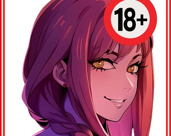 Visual Stimulant, Chainsaw Man, Makima, Sexy Anime Girl, Sexy Makima, Manga, Anime, Die Cut Sticker, NSFW 18+