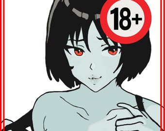 Visual Stimulant, Sexy Anime Vampire, Halloween, Goth, Vampire, Pumpkin, Die Cut Sticker, NSFW 18+, Sexy Anime Succubus, Demon Girl, Anime