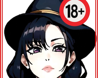 Visual Stimulant, Sexy Anime Sticker, Witch, Halloween, Anime Witch, Sexy Witch, Feet, Sexy Feet,  Holographic, Die Cut Sticker, NSFW 18+