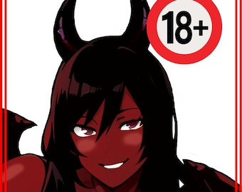 Visual Stimulant, Sexy Anime Succubus, Demon Girl, Anime, Die Cut Sticker, 18+, Adult