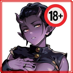 Estimulante visual, Sexy Anime Succubus, Sexy Tiefling, Anime Demon Girl, Adesivo recortado, nsfw 18 +