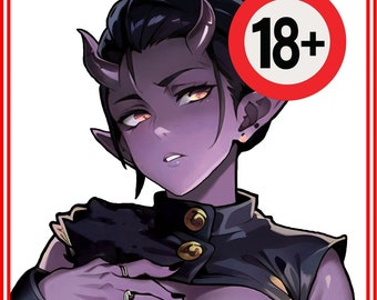 Visual Stimulant, Sexy Anime Succubus, Sexy Tiefling, Anime Demon Girl, Die Cut Sticker, nsfw 18 +