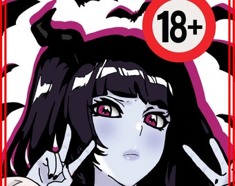 Visual Stimulant, Sexy Anime Vampire, Anime Maid, Die Cut Sticker, NSFW 18+, Sexy Anime Succubus, Demon Girl, Anime