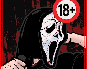 Visual Stimulant, Anime, Horror Movie, Scream, Sexy, Ghostface, Dead By Daylight, DBD, Die Cut Sticker, 18+, NSFW