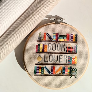 PDF Cross Stitch Pattern: Book Lover - Library - Instant Digital Download