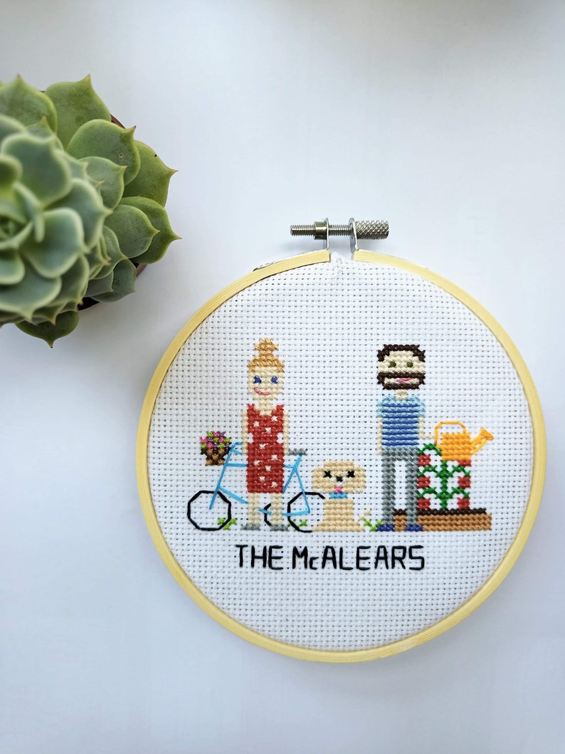 Custom Cross Stitch Family & Group Portrait Personalized Etsy