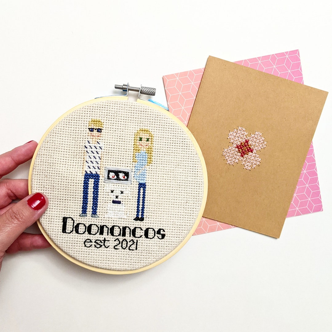 Custom Baby Gender Reveal Cross Stitch Announcement Etsy