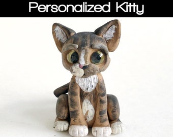 Figurine de chat personnalisée - Sculpture commémorative personnalisée pour animaux de compagnie