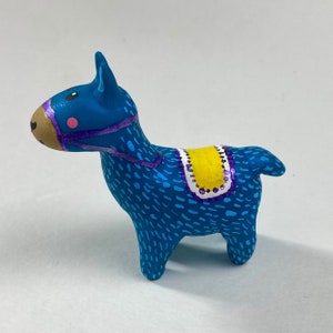 Miniature Painted Llama Sculpture