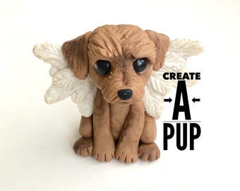 Figurine de chien d’ange personnalisée - Souvenir commémoratif fait à la main - Cadeau miniature d’amant de chien de pont arc-en-ciel