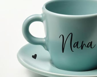 Personalised Espresso Cup and Saucer – 7cl | Glazed Stoneware