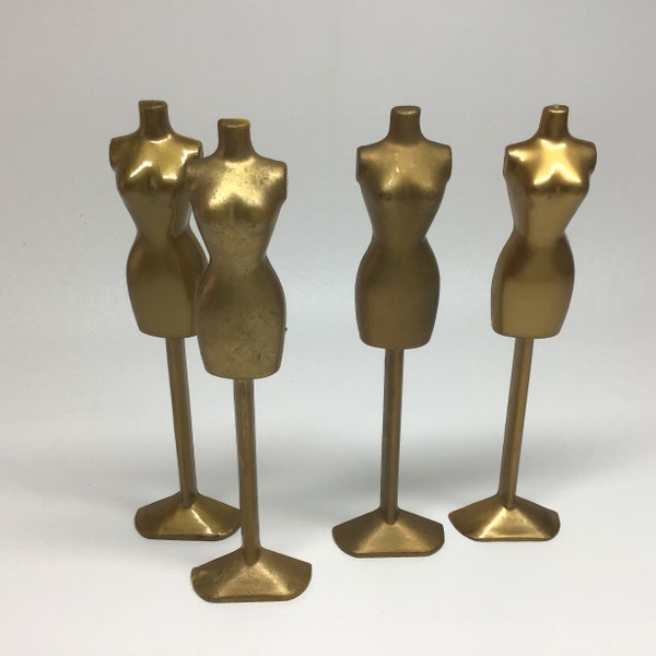 Lot of 4 Vintage Dawn Doll gold clothing stand  1960’s 1970’s plastic