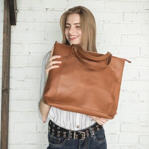 custom leather tote