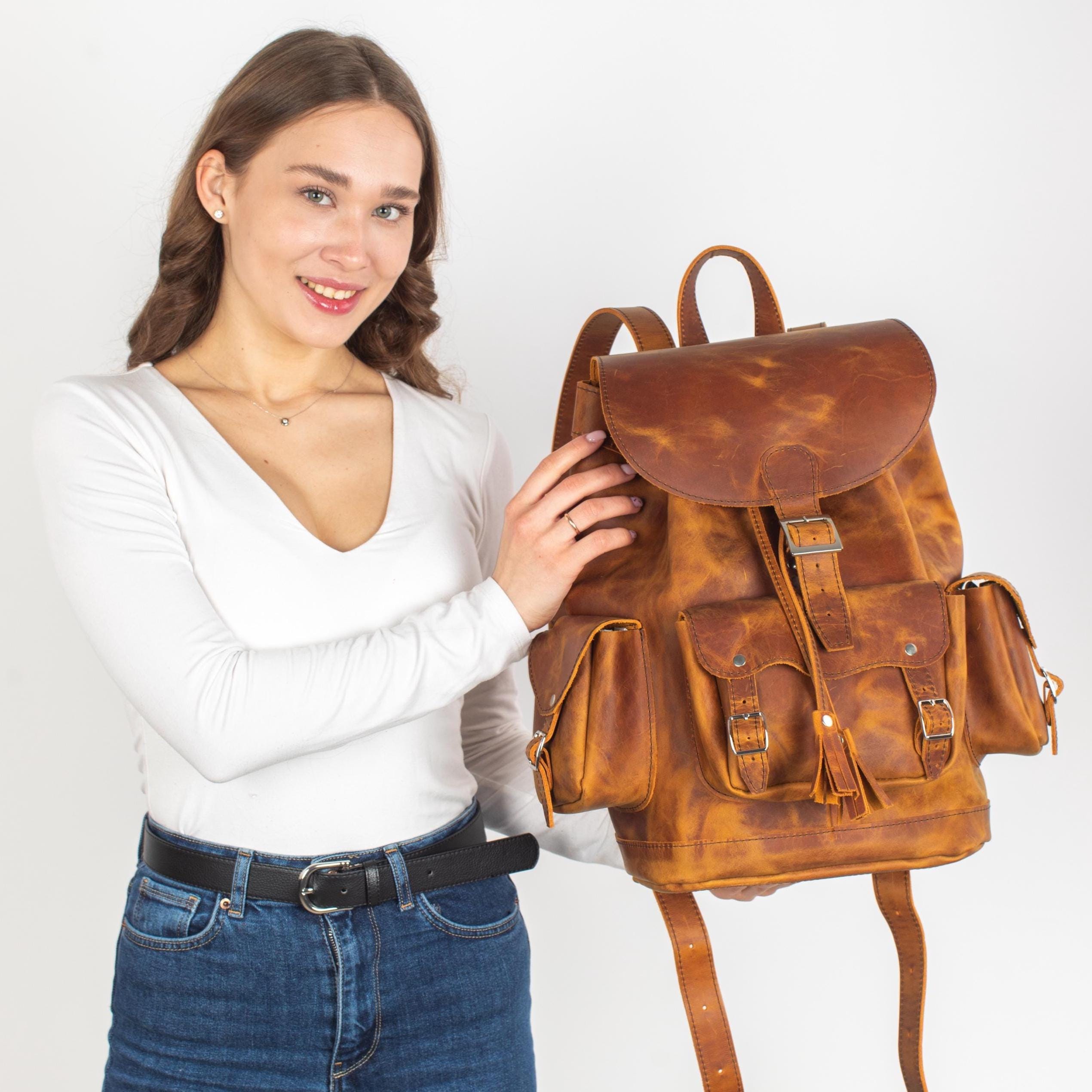 Women Brown Rucksacks gp2-tobacco-brown-backpack-  main image 2