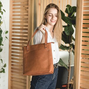 custom leather tote