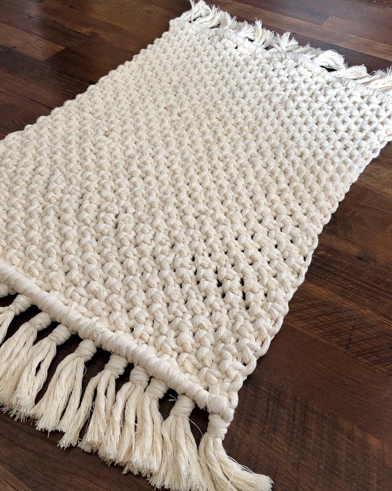 Cotton Macrame Rug Etsy