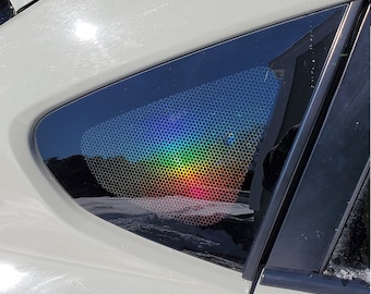 Trek-Adventures Holographic Honeycomb Quarter Window Overlay | FITS: 2013-2017 Crosstrek