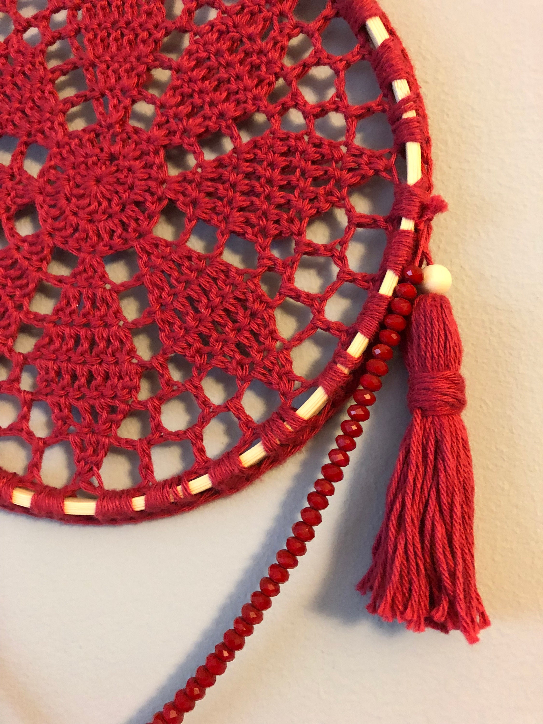 Crochet Mandala wall hanging decor free shipping to Europe and Etsy