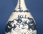 Chinese Garlic Head Large Vase Qing Qianlong Kangxi Mark
