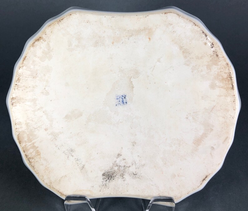 1912-1949 Antique Chinese Blue And White Imperial Dragon Tray Dish Republic Period