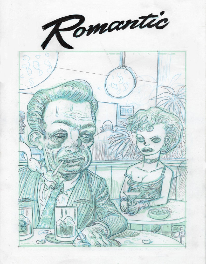 Romantic poster pencils-original art image 1