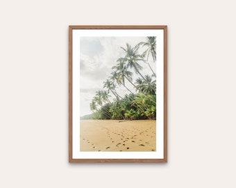 Tropical Beach Print - landscape wall art, digital download, travel photography, printable art, nature, home decor, palm trees, ocean print