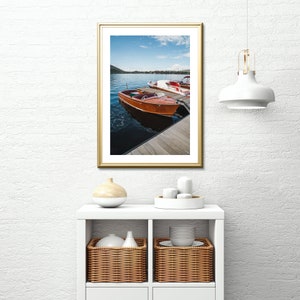 Classic Boat on Lake Print Lake Wall Art, Digital Download, Travel ...