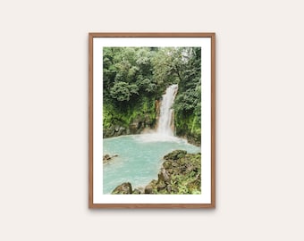 Tropical Waterfall Print - nature wall art, digital download, travel photography, printable art, waterfalls, green, home decor, rainforest