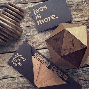 Less is More, portefeuille en papier origami, fait main, végétalien, durable, cadeau, pour lui, pour elle, fin, recyclé, fin, respectueux de l'environnement