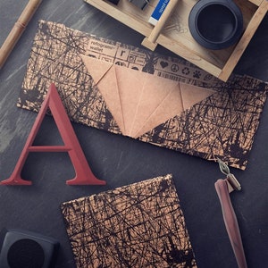 Portemonnaie aus Papier, Grunge, Origami, handgemacht, vegan, nachhaltig, Geschenk, für Sie, für Ihn, schlank, dünn, umweltfreundlich