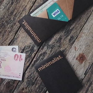 Minimalist, Origami Papier Portemonnaie, Handgemacht, Vegan, Nachhaltig, Geschenk, für Ihn, für Sie, schlank, recycelt, dünn, umweltfreundlich