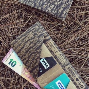 Bois, portefeuille en papier origami, fait main, végétalien, durable, cadeau, pour lui, pour elle, fin, recyclé, fin, respectueux de l'environnement