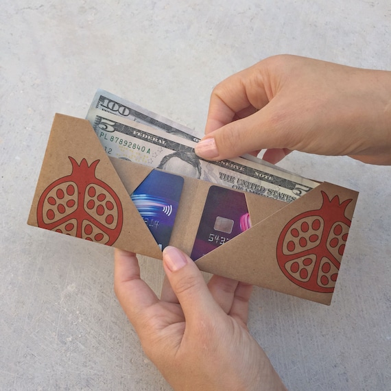 Granada de abundancia billetera de papel origami hecha a mano vegana sostenible regalo para el para ella delgada reciclada delgada ecologica Etsy Mexico