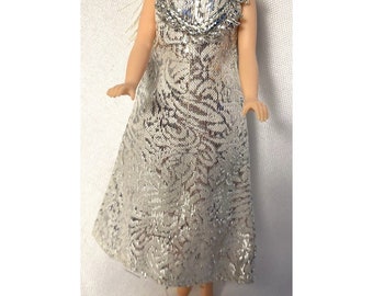 1970s Vintage Topper Dawn Doll Silver Metallic Gown NO DOLL