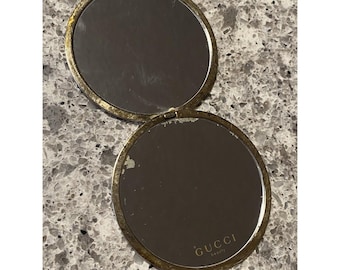 Gucci Parfums Gold GG Embossed Compact Mirror