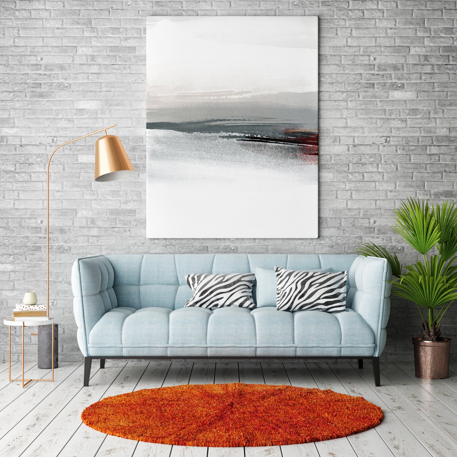 Gray abstract wall art print Large living room wall decor | Etsy