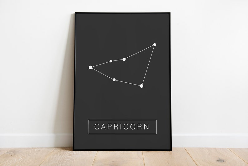 Capricorn Zodiac Sign Constellation Print Printable Zodiac | Etsy
