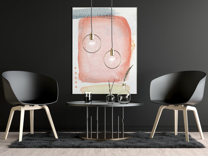 Pink abstract wall art print nursery decor pink wall art Etsy