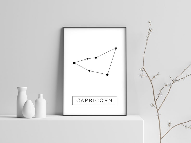 Capricorn Zodiac Sign Constellation Print Printable Zodiac | Etsy