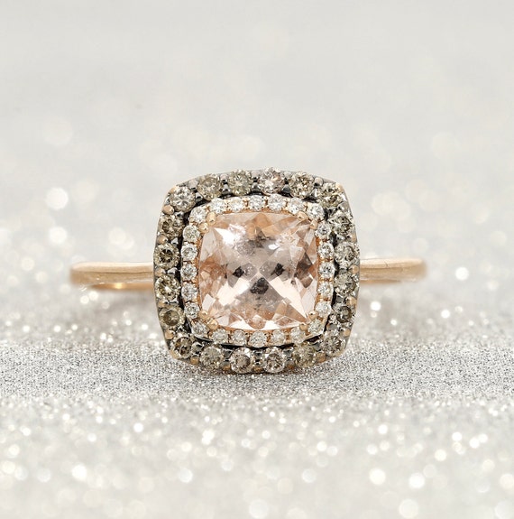 Morganite Cushion cut Ring