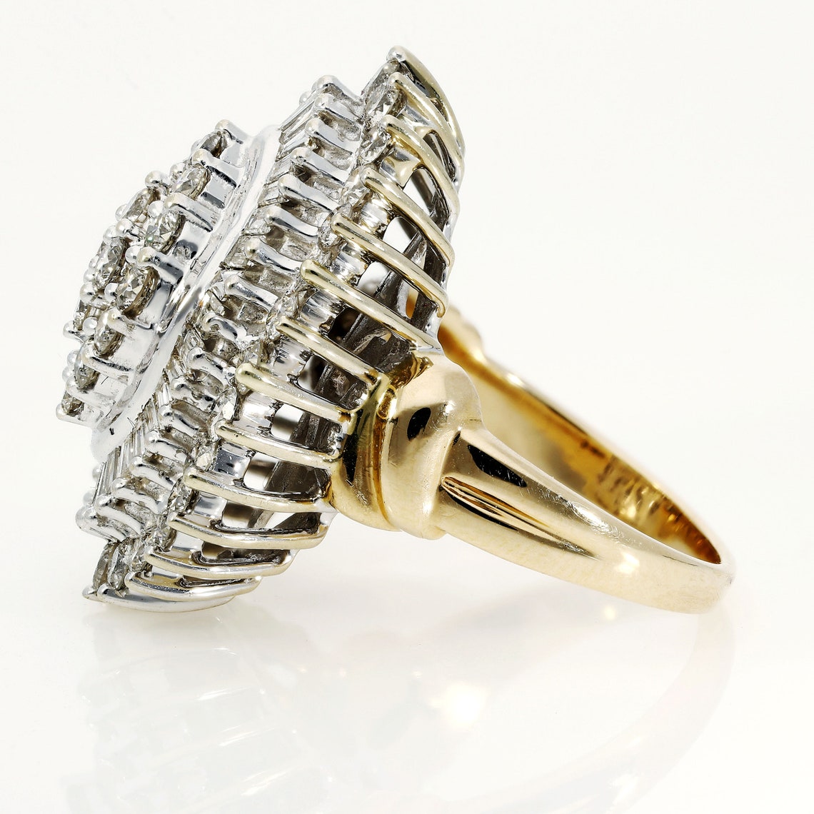 Vintage Diamond Ballerina Ring Etsy