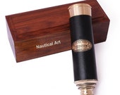 Nautical Vintage Marine Brass Telescope Royal Navy 1915 London With Box